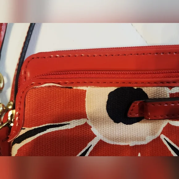 COACH POPPY FLORAL SCARF PRINT DOUBLE ZIP WALLET (49617) - Picture 5 of 11